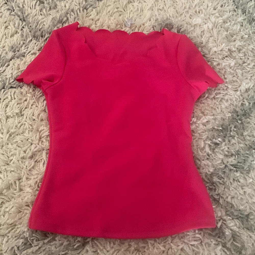 Hot pink scalloped top
